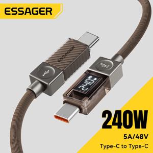에사저 240W USB C 케이블 아이폰 17 16 15 플러스 프로 맥스 맥북 아이패드 슈퍼차지 고속 충전기 타입 C 케이블 샤오미 삼성용