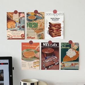 10Pcs 레트로 음식 포스터 아트 엽서 현대 홈 배경 벽 장식 카드 크리 에이 티브 메시지 사진 소품