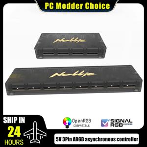 Nollie 5V ARGB 비동기 컨트롤러 라이트 스트립 허브, SignalRGB 및 OpenRGB 소프트웨어 지원, 컴퓨터 케이스 RGB 시스템 관리