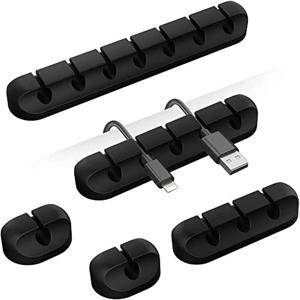 5pcs 케이블 코드 와이어 정리기 실리콘 USB 케이블 와인더 관리 클립 마우스 키보드 헤드셋용 자가 접착 아이폰용