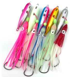 바텀쉽 40g 바닷물 낚시 루어 인조 미끼 메탈 헤드 스커트 루어 문어 슬로우 지그 루어 인치쿠 오징어 루어