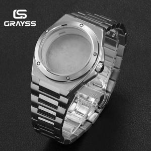 40mm 엔지니어 스타일 NH35/NH34/4R35 기계식 무브먼트 남성용 솔리드 스테인리스 스틸 비즈니스 시계 케이스 DIY 시계 부품