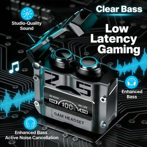 2026 무선 노이즈 감소 HQ 고품질 TWS 이어폰 M25 인이어 타입-C LED 디스플레이 충전 이어폰 헤드폰