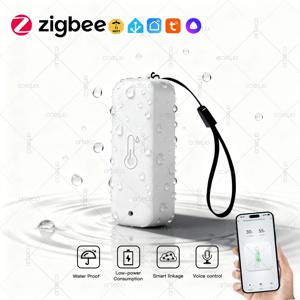 Zigbee 3.0 온도 습도 센서 온도계 스마트 라이프는 구글 어시스턴트와 함께 작동합니다. Yandex Alice Z2M, IP65 방수+로프