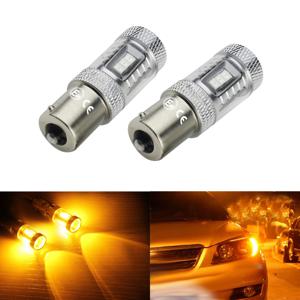 2x 1156 1141 BA15s 382 P21W 15 SMD 2835 칩 앰버 자동차 라이트 LED 전구 방향 지시등 후진등 DRL 후미등