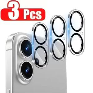 아이폰 18 Pro Max, 17, 16용 카메라 화면 보호 필름 3개 세트, 풀 커버 강화 유리 렌즈 보호 필름, 아이폰 16 Plus용.