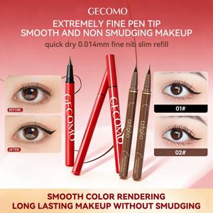 게코모 리퀴드 아이라이너 0.01mm 초슬림 워터프루프 퀵 드라이 롱래스팅 컬러 번짐없는 아이라이너 펜슬