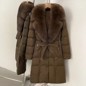OFTBUY 오리털 코트 및 파카 여성 의류 여성용 겨울 롱 다운 재킷 가벼운 푸퍼 여성용 리얼 퍼 코트