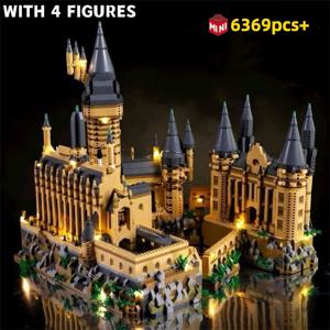 6369pcs 크리 에이 티브 매직 캐슬 빌딩 블록 라이트 STEM 교육 장난감 DIY 모델 키트 데스크탑 장식 어린이를위한 선물