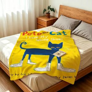 만화 P-Pete t-the C-Cat 소파 침대 여행용 부드럽고 따뜻한 플란넬 플리스 담요