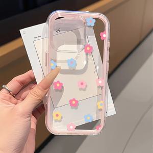 삼성 S26 울트라 S25 A57 A56 A35 A36 A37 A26 A16 A17 A07 A06 A05 투명 꽃무늬 폰케이스 2 in 1 충격방지 소프트 커버