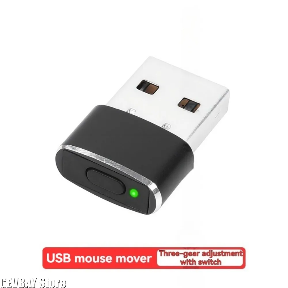 미니 USB 마우스 진동기, 감지 불가능한 마우스 무버, ON/OFF 버튼, 플러그 앤 플레이, 컴퓨터 마우스 활성화 유지, PC 이동 시뮬레이터
