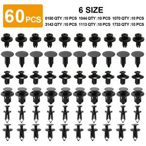 60Pcs 자동차 스냅 패스너 클립 플라스틱 나사 리벳 클램프 홀더 버튼 버클 메르세데스-벤츠 박서 40 50 60 OF A200 A220 A250 용
