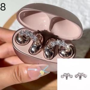 1 쌍 DIY 헤드폰 직경 버클 지르콘 장식 헤드폰 장식 클립 탈착 가능 설치가 용이함 이어버드 액세서리