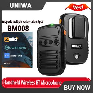UNIWA BM008 젤로 무전기 젤로 SOS 버튼 PTT 버튼 1800mAh POC 휴대용 무선 BT 마이크 3W/8Ω (108dB)