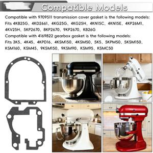 2팩 기어박스 하우징 개스킷, KitchenAid 기어박스 씰링 개스킷과 호환 가능, 모델 K45, K5, KSM75, KSM90 및 KSM150.