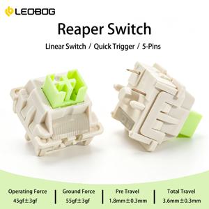 LEOBOG 리퍼 스위치 45gf 5핀 리니어 크리미 스위치 HIFI 커스텀 DIY 60% 게이밍 기계식 키보드 POM 스템 MX 키캡