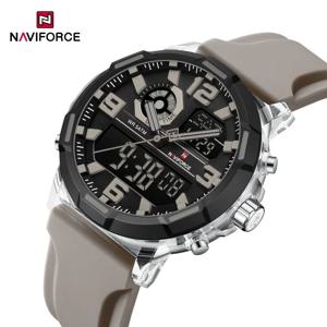 NAVIFORCE 남성용 듀얼 디스플레이 시계 5ATM 방수 디지털 아날로그 실리콘 스트랩 스포츠 손목시계 Reloj Hombre 2026 에디션