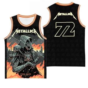 Metallica M72 유럽 투어 2026 농구 저지 남성 및 여성 여름 조끼 통기성 빠른 건조 가족 아동 의류