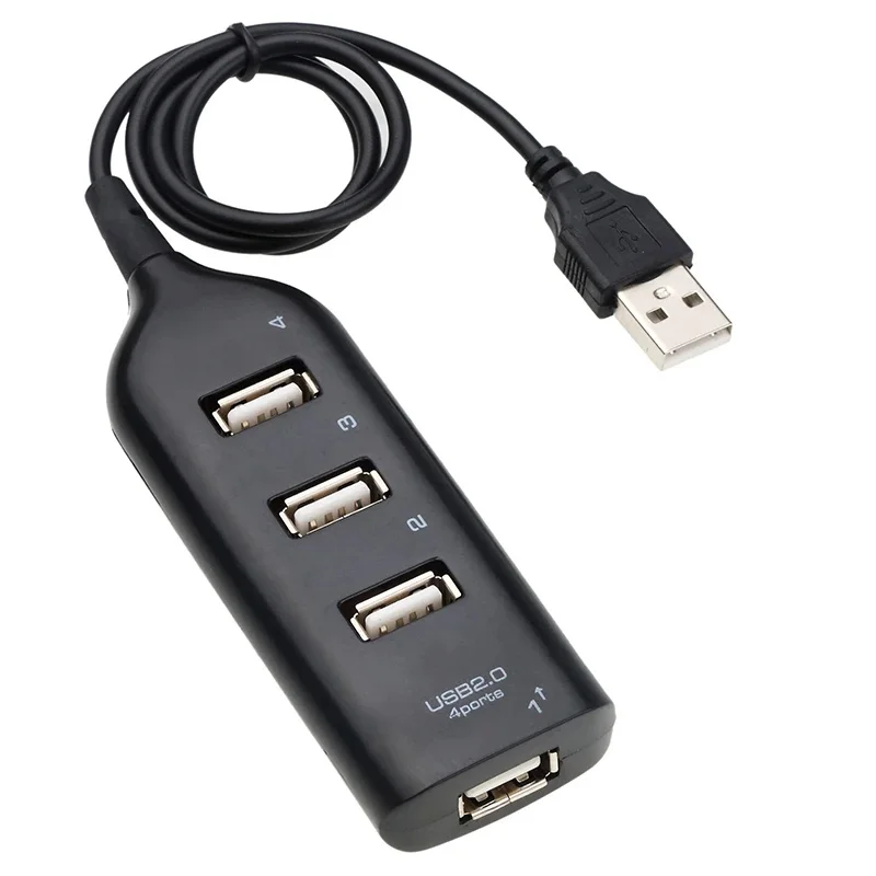 고속 미니 USB 2.0 허브 4포트(전원 어댑터 포함), PC 노트북 데스크탑 데이터 전송용 전원 공급식 USB 분배기 멀티 포트 확장기
