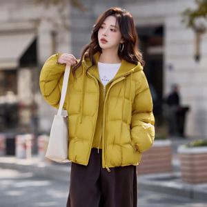 여성 파카 2026 신상 스티치 니트 후드 투피스 코튼 패딩 재킷 루즈핏 따뜻한 두꺼운 다운 코튼 재킷 여성 아우터웨어