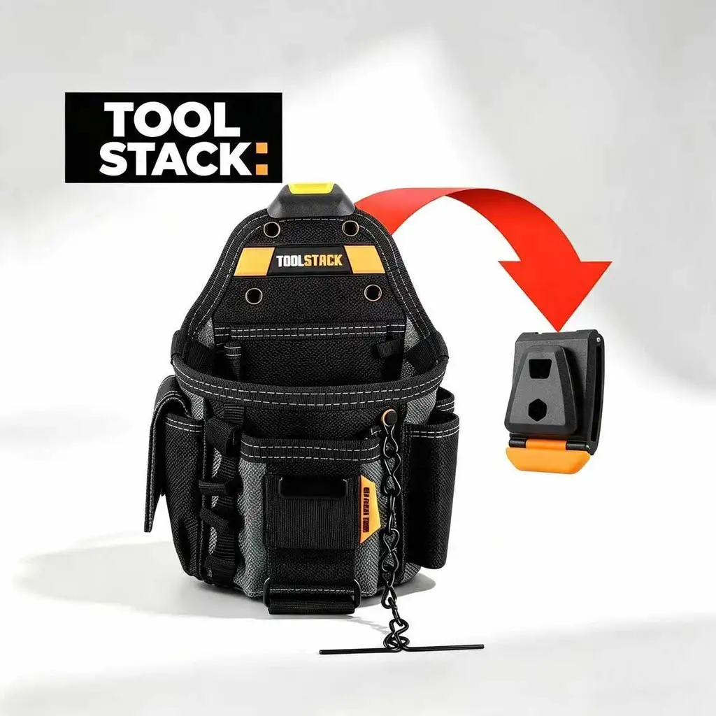 TOOLSTACK 소형 전기 기술자용 파우치 툴 벨트 다기능 포켓 툴 파우치 전기 기술자 배관공 유지 보수 작업자용 툴 가방