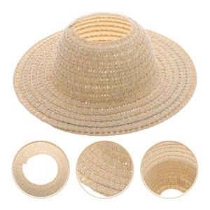 미니 사이즈의 밀짚 모자, 속이 비어 있는 디자인, 13cm, 손으로 짠 니트 소재, 장식용 액세서리, DIY 공예용, 미니 모자, 코스튬 모자