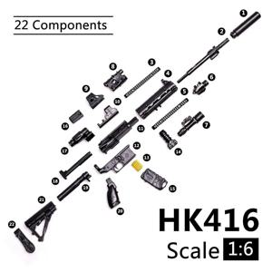 1:6 PUBG M416 HK416 소총 조립 총 모델 조립 퍼즐 액션 피규어 용 빌딩 벽돌