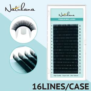 NATUHANA Korea PBT 16Rows B C D 컬 속눈썹 연장 가짜 개별 속눈썹 손으로 만든 가짜 밍크 속눈썹 연장용