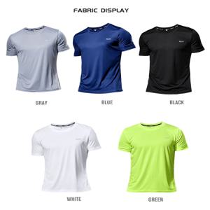 여러 가지 빛깔의 빠른 건조 반팔 스포츠 T 셔츠 체육관 유니폼 피트니스 셔츠 트레이너 러닝 T-셔츠 남성용 통기성 운동복