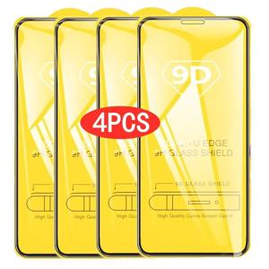 2/4PCS 9D 화면 보호기 강화 유리 iPhone 14 13 12 11 15 Pro Max 보호 유리 iPhone X XR XS Max 7 8 614 Plus