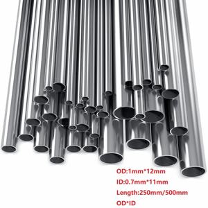 1-10pcs 304 스테인레스 스틸 라운드 모세관 원활한 스트레이트 튜브 1mmx0.7mm 4x3mm6x4mm8x6mm10x8mm10x9mm12x11mm 250mm/500mm 길이