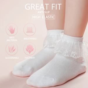 여아 레이스 프릴 공주 메쉬 양말, 어린이 발목 짧은 통기성 코튼 화이트 유아, 어린이 춤추는 양말, 2024 신제품