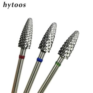 HYTOOS 5mm 불꽃 비트 3/32 초경 네일 드릴 비트 매니큐어 버 제거 젤 전기 밀링 커터 액세서리