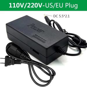 범용 전원 어댑터 DC 12V/15V/16V/18V/19V/20V/24V 5A 충전기 전동 공구 미국/EU 플러그 용 7 속도 조절 가능한 LED 조명