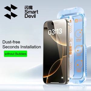 SmartDevil 1/2PCS iPhone 16 Pro Max 15 Pro 16e 14 13 HD 투명 화면 보호기 지문 방지용 먼지 방지 강화 유리 필름