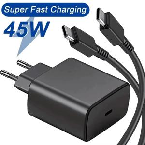 PD 45W USB C 충전기 초고속 충전기 타입 C 케이블 삼성 S22 S23 울트라 노트 20 퀵차지 휴대폰 충전 어댑터
