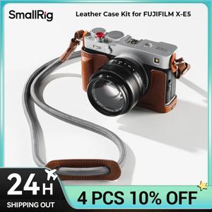 SmallRig X-E5 하프 케이스, 가죽 어깨끈이 있는 FUJIFILM X-E5용 카메라 가죽 케이스 키트 브라운/블랙 색상 5449