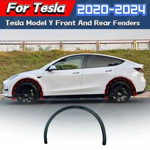 Tesla Model Y 2020 2021 2022 2023 2024 전면 및 후면 휠 아치 안티 스크래치 펜더 장식 보호 커버 액세서리