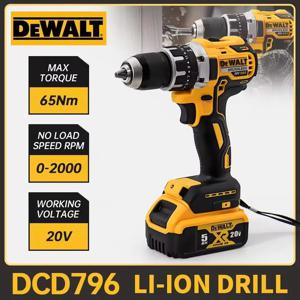 Dewalt DCD796 13mm 브러시리스 임팩트 전기 드릴 다기능 무선 스크루 드라이버 충전식 20V 배터리 전동 공구