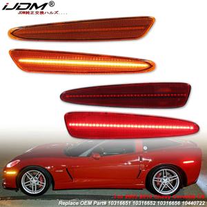 IJDM 전면 후면 범퍼 LED 사이드 마커 방향 지시등 노란색 빨간색 시보레 콜벳 C6 2005-2013 2012 자동차 액세서리