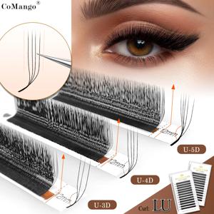 CoMango 3D 4D 5D U자형 LU 컬 속눈썹 연장 프리미엄 소프트 인조 속눈썹 프리메이드 팬 U 속눈썹 뷰티 메이크업