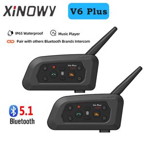 시노이 V6 플러스 오토바이 헬멧 블루투스 헤드셋 IP65 방수 2인터콤 모드 노이즈 감소 타입-C 다중 그룹 채팅 MP3