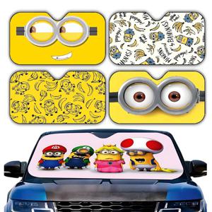 귀여운 만화-M-minionS-kawaii 세련되고 트렌디한 앞유리 차양막, 자동차 앞유리 커버, 자동차 차양막 커튼 자외선 차단
