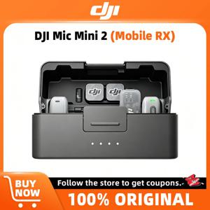 DJI 마이크 미니 2 (모바일 RX) 고품질 무선 오디오 마이크, 컴팩트하고 미니 사이즈로 보관이 용이하며 48시간 지속되는 배터리 수명