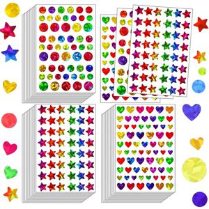 171-1710pcs 반짝 이는 홀로그램 스타 하트 라운드 도트 스티커 반짝이 호일 학생 보상 행동 차트 스크랩북 DIY 장식 데코