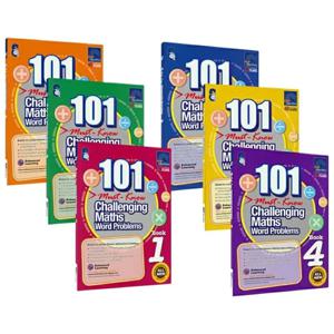 새로운 6개 세트 101가지 도전적인 수학 단어 문제집 싱가포르 초등학교 1-6학년 수학 연습장