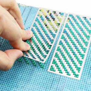 1팩 스테인리스 스틸 다이아몬드 페인팅 자, 정확한 DIY 공예용 사각/원형 그리드 가이드, 내구성 있는 미술 도구 액세서리