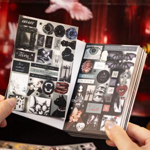 20매 데이 나이트 시 시리즈 레트로 인스 고딕 스타일 다이컷 스티커북 DIY 다이어리 스크랩북 에스테틱 저널 용품