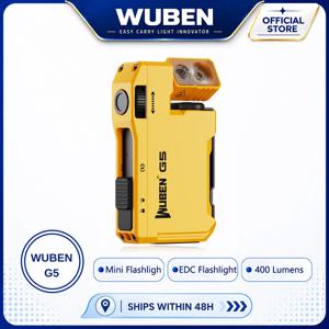 WUBEN G5 노란색 손전등 400Lm RGB 180 °   회전 헤드 마그네틱 키체인 타입-C 고속 충전 65H IP65 컴팩트 & 러기드